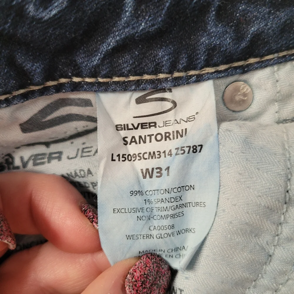 Silver Santorini Cropped Demin Jeans Ladies 31 - Picture 9 of 12
